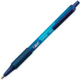 Soft Feel Retractable Ball Pen, Medium, Blue Barrel/Ink, Dozen