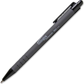Ballpoint Retractable Pen, Rubberized Barrel, Medium Point, Black Ink, Pack of 12