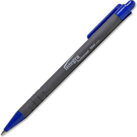 Ballpoint Retractable Pen, Rubberized Barrel, Medium, Blue Ink, Pack of 12