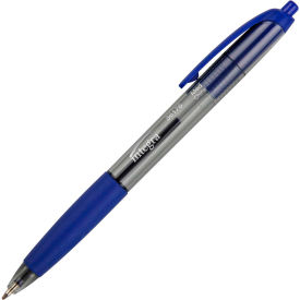 Rubber Grip Retractable Pen, Non-Refillable, Medium Point, Blue - Pack of 12
