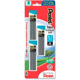 Super Hi-Polymer Automatic Pencil Lead Refill, 0.7mm, Black, 90/Pack