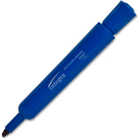 Permanent Marker, Chisel Tip, Blue Ink, Pack of 12