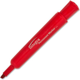 Permanent Marker, Chisel Tip, Red Ink, Pack of 12