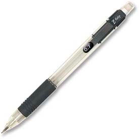 Z-Grip Mechanical Pencil, Rubber Grip, Refillable, 0.7mm, Clear/Black, Dozen