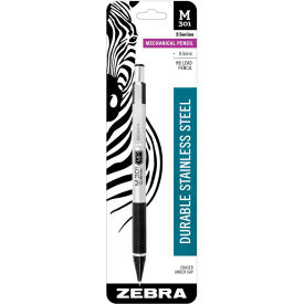 Mechanical Pencil, Lead/Eraser Refillable, 0.5mm, Black/Silver