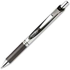 Liquid Retractable Gel Ink Pen, Metal Tip, Refillable, 0.7mm, Black Ink