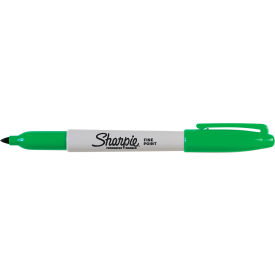 Permanent Marker, Fine Point, Green Ink, 12/ Pack