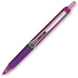 Precise V5RT Retractable Roller Ball Pen, Purple Ink, .5mm, Dozen