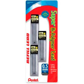 Super Hi-Polymer Lead Refill, HB Leads, Fine, 0.5mm, 30/Tube, 3 Tubes/Pack