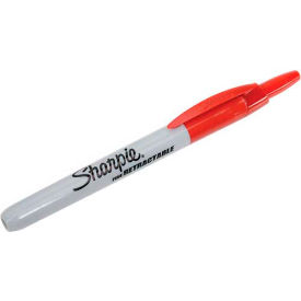 Retractable Permanent Marker, Fine Point, Red Ink, Dozen
