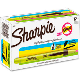 Retractable Highlighter, Narrow Chisel Tip, Fluorescent Yellow Ink, Dozen