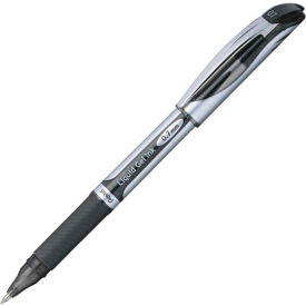 Liquid Gel Ink Pen, Refillable, 0.7mm, Black Barrel/Ink