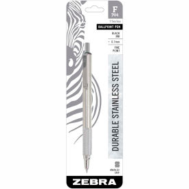 Retractable Ballpoint Pen - Black Ink - Stainless Steel Barrel