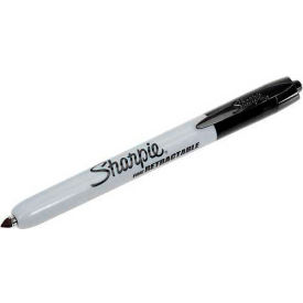 Retractable Permanent Marker, Fine Point, Black Ink