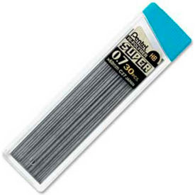 Super Hi-Polymer Lead Refill, HB Leads, 0.7mm, Medium, Black, 30/Tube