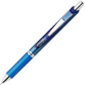 Retractable Gel Pen, Refillable, Metal Tip, 0.7mm, Blue Ink
