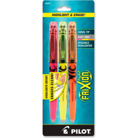 FriXion Light Erasable Highlighter, Chisel Tip, Orange/Pink/Yellow Ink, 3/Pack