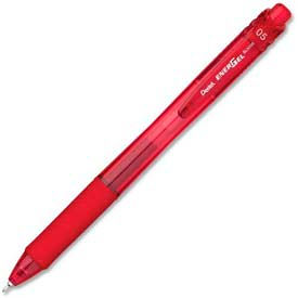 EnerGel Retractable Pen, Needle Fine Tip, 0.5mm, Red Ink, Dozen