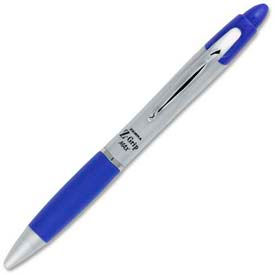 Z-Grip Max Retractable Pen, 1.0mm, Silver Barrel, Blue Ink, Dozen