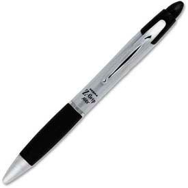 Z-Grip Max Retractable Pen, 1.0mm, Silver Barrel, Black Ink, Dozen