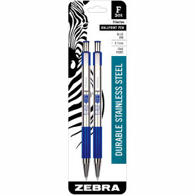 Retractable Ballpoint Pen - Blue Ink - 2 Pack