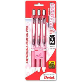 EnerGel Liquid Retractable Gel Ink Pen, Metal Tip, Refillable, 0.7mm, 3/Pack