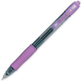 G2 Gel Retractable Rollerball Pen, Fine, 0.7mm, Purple Ink, Dozen