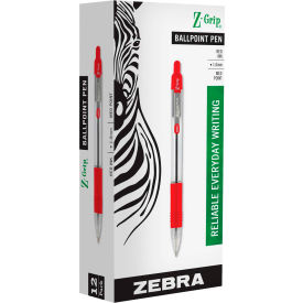 Ballpoint Retractable Pen, 1.0mm, Red Ink, Dozen