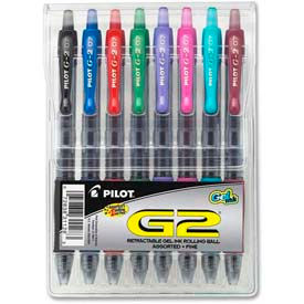 G2 Gel Retractable Rollerball Pen, Fine, 0.7mm, Assorted Ink, 8/Pack