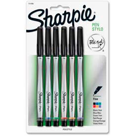 Marker Pen, Fine Point, Bleed-Resistant Ink, Assorted Colors, 6 Pens