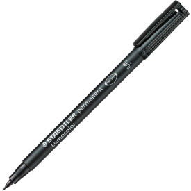 Lumocolor Permanent Universal Pen, Super Fine, Black Ink, 10/Box