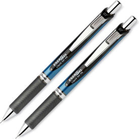 Retractable Gel Pen, Refillable, Metal Tip, 0.7mm, Black Ink, 2/Set