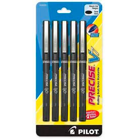 Precise V7 Rollerball Pen, Non-Refillable, Fine Point, 0.7mm, Black Ink, 5/Pack