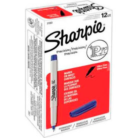 Permanent Marker, Ultra-Fine, Blue Ink, Dozen