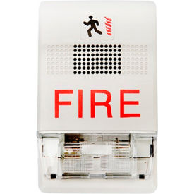 Chime Strobe, Hi-Lo, Multi-Cd, White, Marked Fire