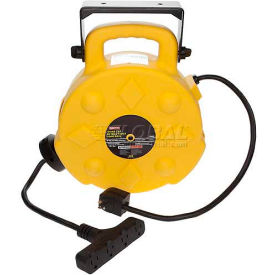 Professional Quad-Tap Extension Cord - 40' 12/3 on Retractable Reel