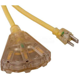50' Triple-Tap 14/3 Pro Extension Cord with Lighted End