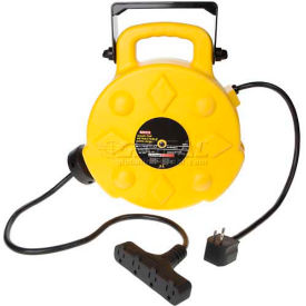 Professional Quad-Tap Extension Cord - 50' 12/3 on Retractable Reel