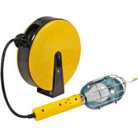 Pro Trouble Light - 40' 16/3 with Tap on Metal Retractable Reel