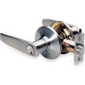 Straight Lever, Keyed Entry, Satin Nickel