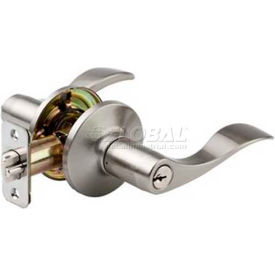 Wave Lever, Keyed Entry, Satin Nickel