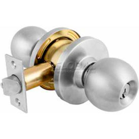 Commercial Cylindrical Lockset Ball Knob, Classroom, Brushed Chrome