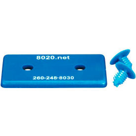 End Cap, 1.5" x 3" x 3/16", Blue
