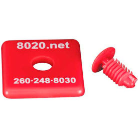 2015RED 1010 End Cap, 1" x 1" x 1/8", Red