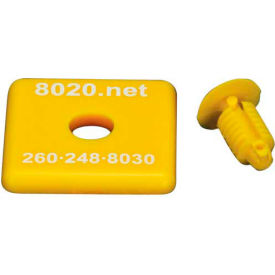 End Cap, 1" x 1" x 1/8", Yellow