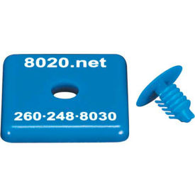 End Cap, 1.5" x 1.5" x 3/16", Blue
