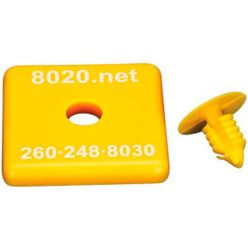 End Cap, 1.5" x 1.5" x 3/16", Yellow
