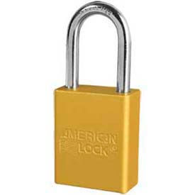No. A1106YLW Solid Aluminum Rectangular Padlock - Yellow