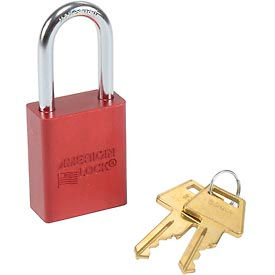 No. A1106RED Solid Aluminum Rectangular Padlock, Red