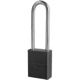 No. A1107BLK Solid Aluminum Rectangular Padlock - Black
